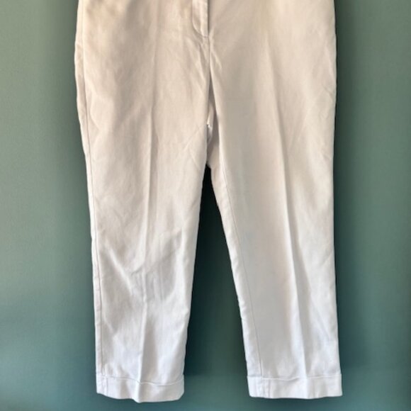 Chico's So Slimming Stretch Crop Sz 1 Optic White Pants High Rise Staple Casual - Picture 2 of 7